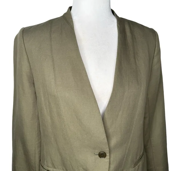 Alex Mill Janine Twill Blazer Army Olive Green Linen Blend Small Jacket $325 - Image 3