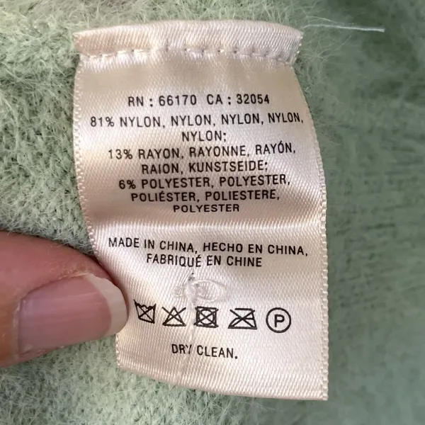 Anthropologie Rosie Neira Aubade Mint Green Fuzzy Sweater SP Small Petite - Image 8