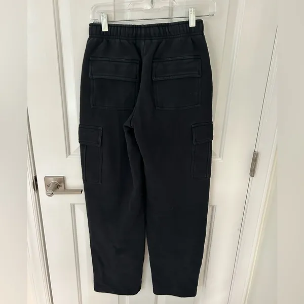 Aritzia TNA Sweatfleece Cargo Sweatpants Black Size XS - Image 3