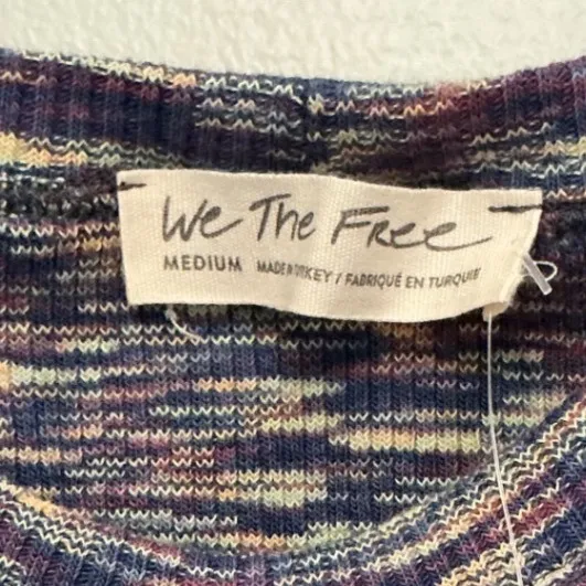 We The Free Free People Cold Shoulder Space Dye Top Cool Combo OB1506198 Medium - Image 4