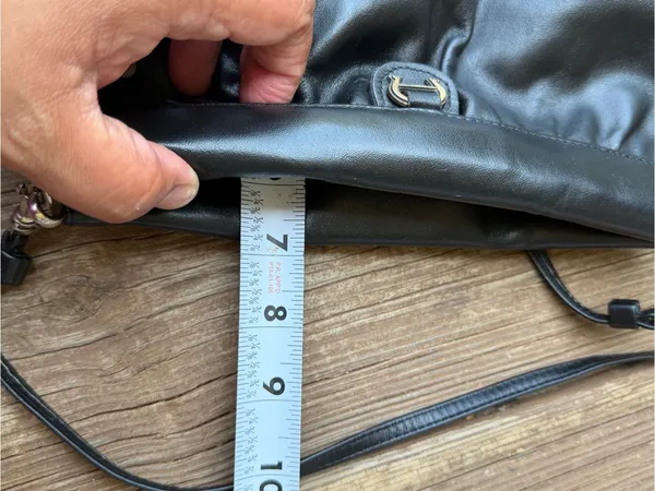 Vintage Etienne Aigner Black Leather Clutch Shoulder Bag Detachable Strap Purse - Image 11