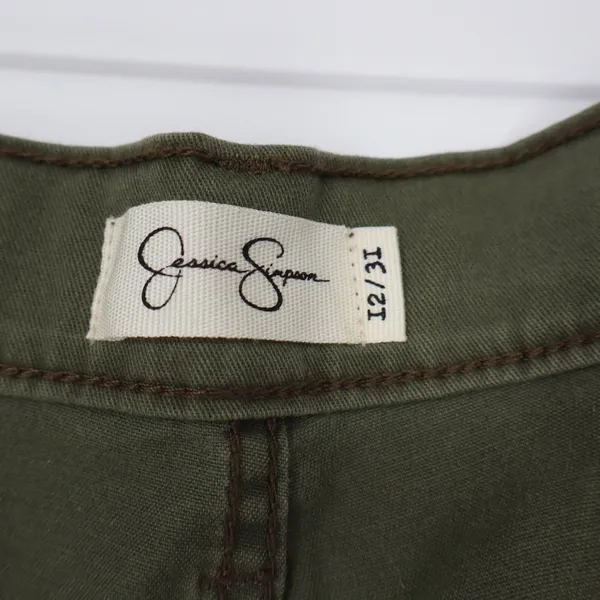 Jessica Simpson Cargo Pants Womens 12 Wide Leg Olive Green Utility Excellent - Image 2