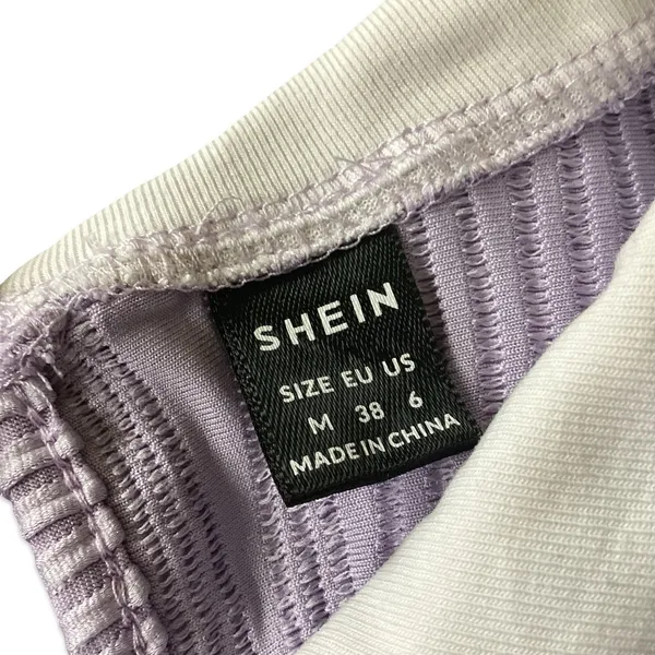 SheIn Mauve Purple Essnce Contrast Collar Keyhole Back Top - Image 7