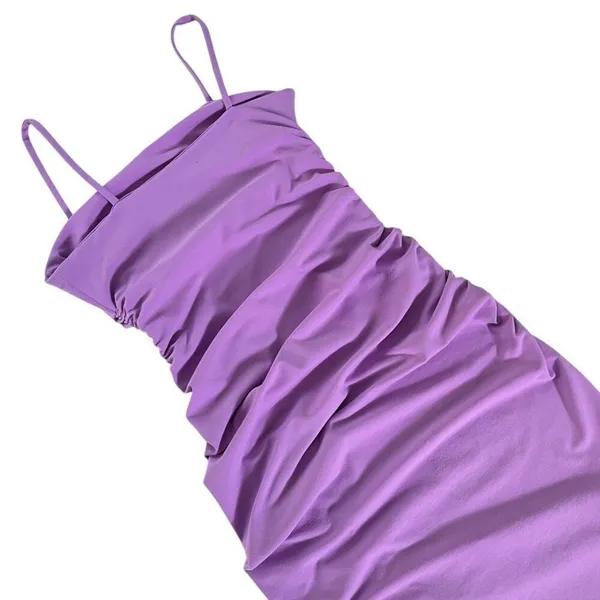 Susana Monaco Ruched Slit Maxi‎ Dress in Violet - Image 9