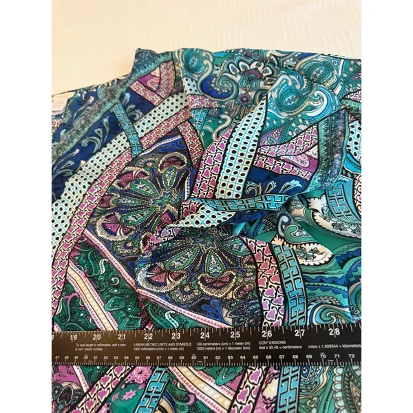 Chicos Paisley Pullover Kimono NWOT Boho Resort Wear Silky Poncho Tunic Top L XL - Image 4