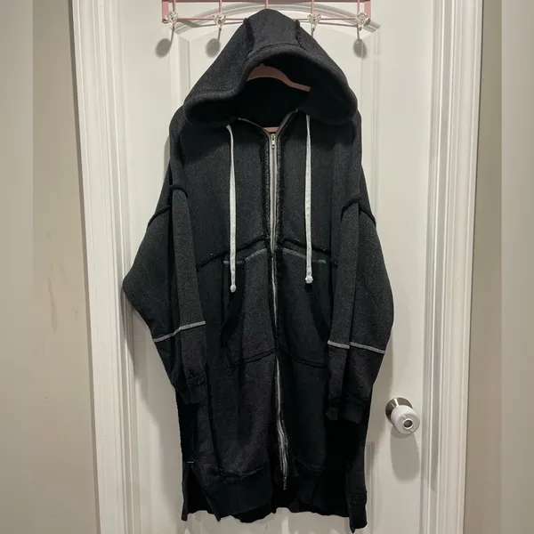 Free People We the Free Long Line Cardi Cardigan Sweatshirt Hoodie Size Large - Image 4