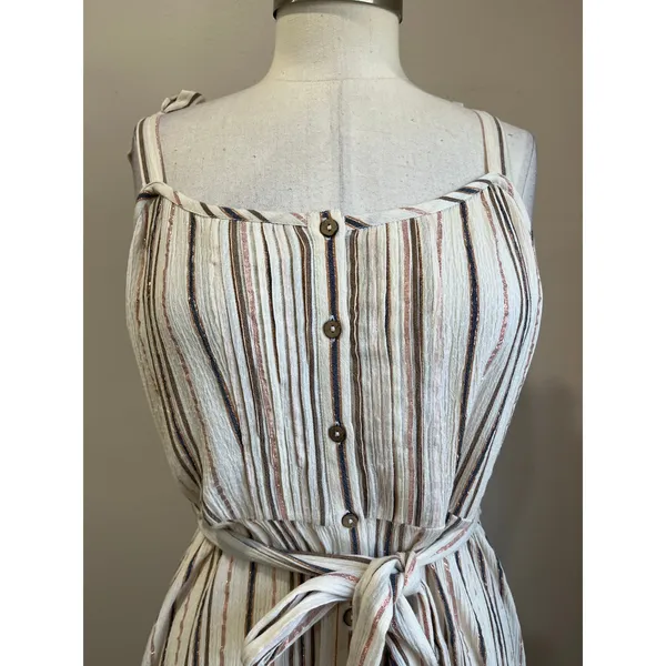 Veronica Beard‎ Michi Metallic Stripe Maxi Dress Elegant Occasion Size Large - Image 5