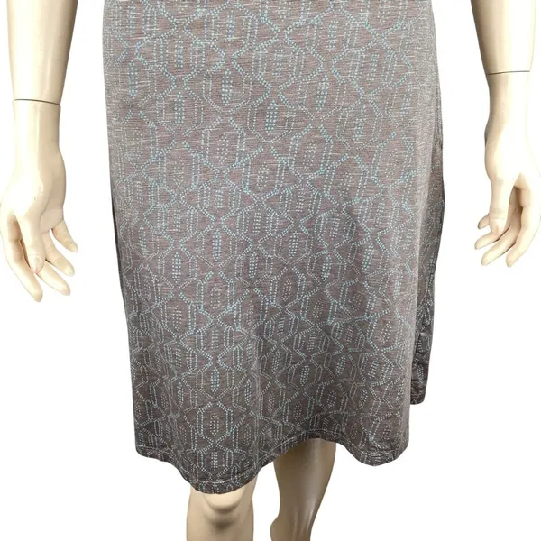 Toad‎ & Co Dress Size Medium Sleeveless Wrap Dress Brown & Blue Stretch - Image 5