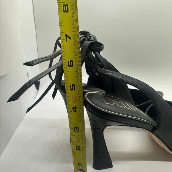 Deltan Juliana Leather Ankle Tie Pumps Black Size 9.5 - Image 9