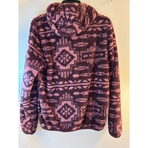 Ariat REAL Berber Pullover Hooded Sweatshirt Purple Southwestern Fleece Small - Image 2