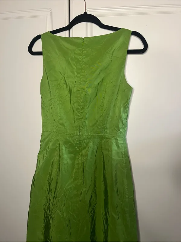 Vintage Y2K J.Crew 100% Silk Chartreuse Green Dress - Image 10