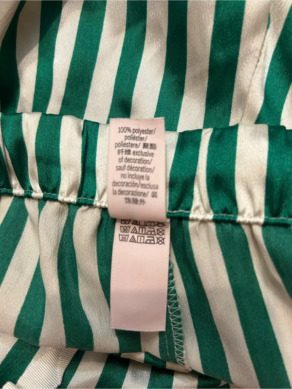Victoria’s Secret satin green white stripe wide leg pajama pants woman’s XL - Image 6