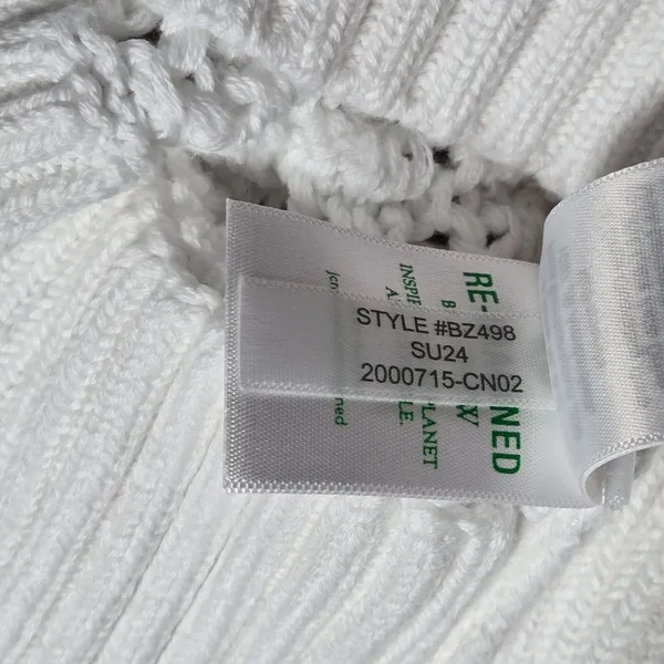 J. Crew Pointelle‎ Crewneck Sweater in White S BZ498 - Image 5