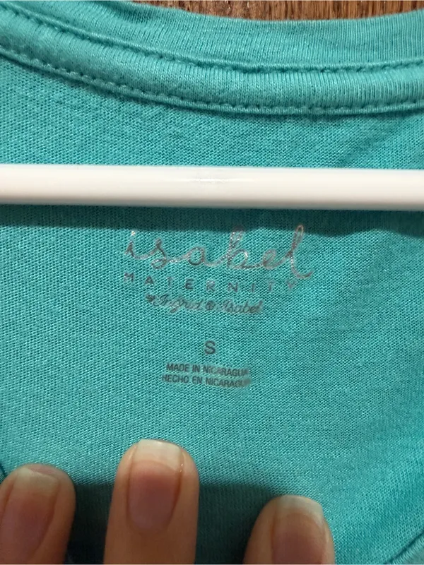 Women's Maternity V-Neck Short Sleeve Top - Turquoise - Image 2