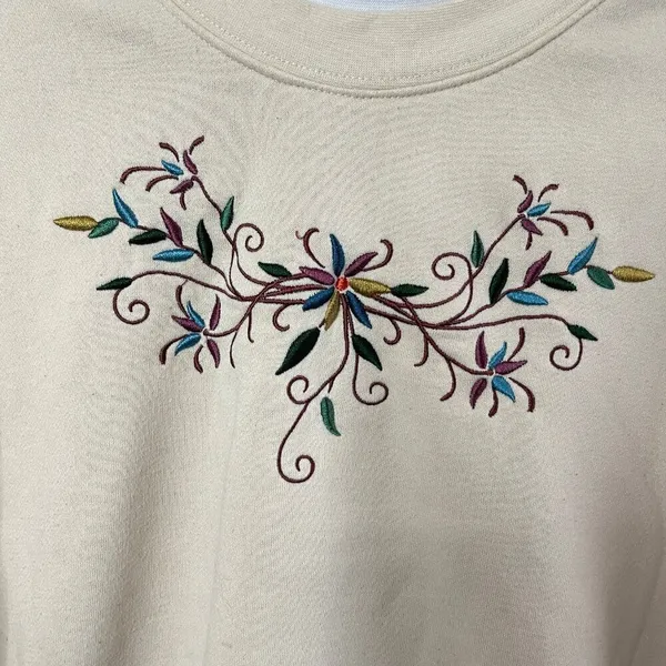 EASY COMFORTS STYLE Embroidered‎ Sweatshirt, XL White - Image 3