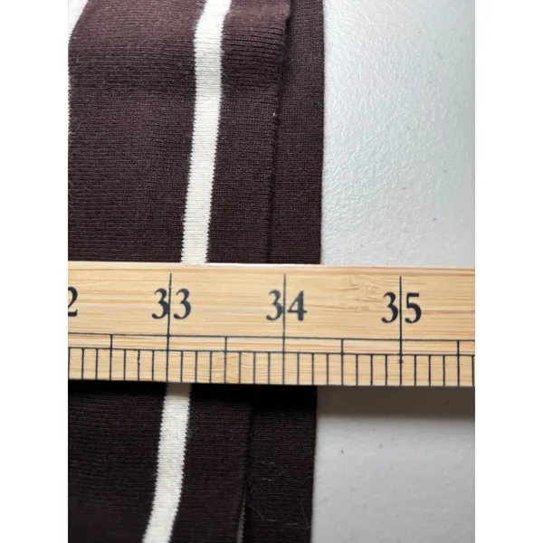 LAUREN Ralph Lauren Striped 100% Cotton Dress Large Brown White Orange‎ Trim - Image 8