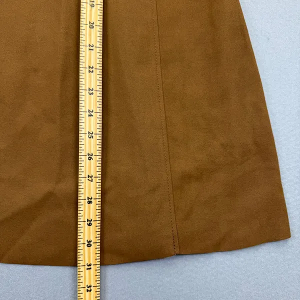 Zara Womens Faux Suede Fit and Flare Mini Dress Camel Brown Sleeveless Small‎ - Image 5