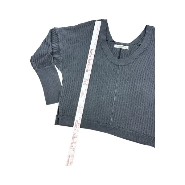 Free People We The Free New Magic Thermal‎ Top Gray XS Waffle Knit Pullover Boho - Image 9