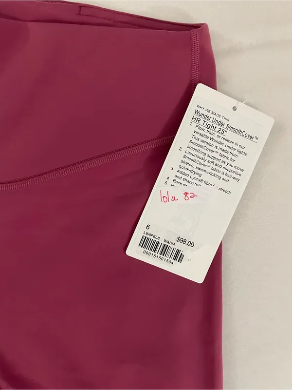 Lululemon NWT Wunder Under SmoothCover High Rise Tights 25” Washed Mauve size 6 - Image 6