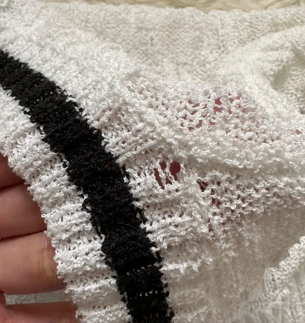 superdown x Revolve Sweater Long Sleeve V Neck Knit White Black M - Image 12