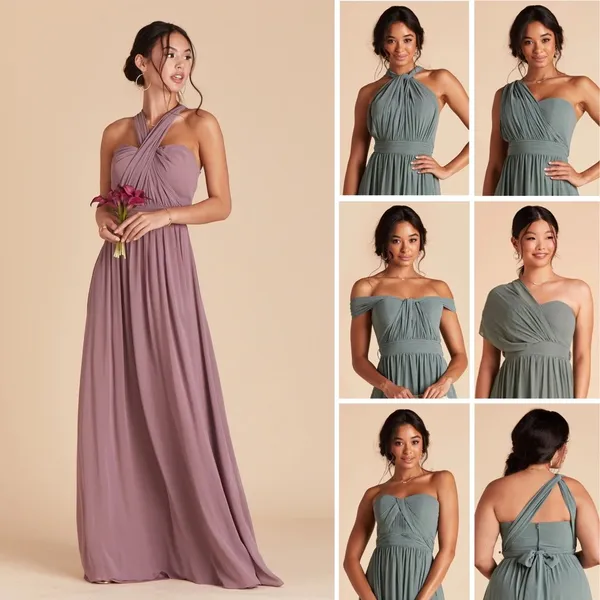 Birdie Grey‎ Convertible Bridesmaid Dress Dark Mauve Size XS Wedding Formal Prom - Image 3