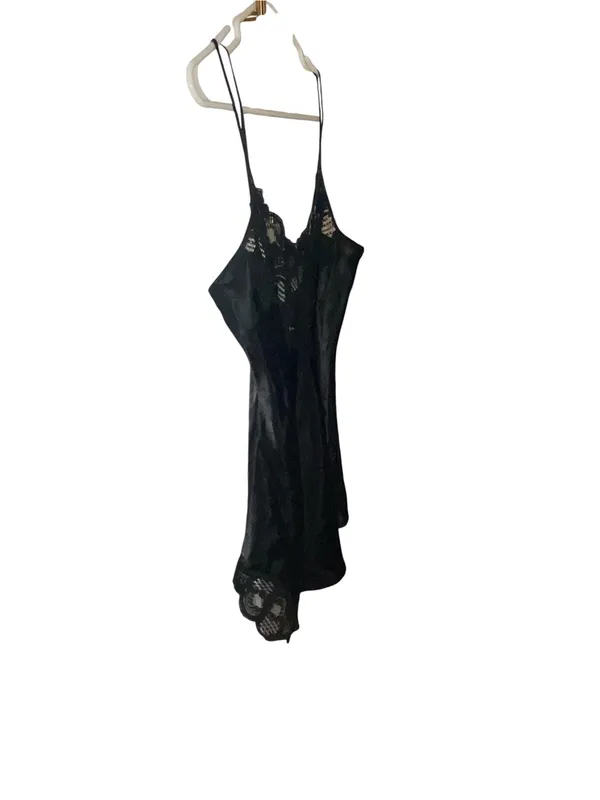 Vintage Victoria's Secret Gold label satin slip chemise lace mini nightgown - Image 8