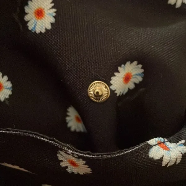 Alice + Olivia Black Fabfitfun Daisy Print Duffle Bag Weekender Travel Overnight - Image 14