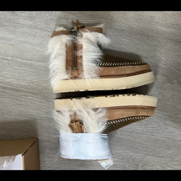 UGG Fluff Punk Shearling Leather Booties Boots - Image 6