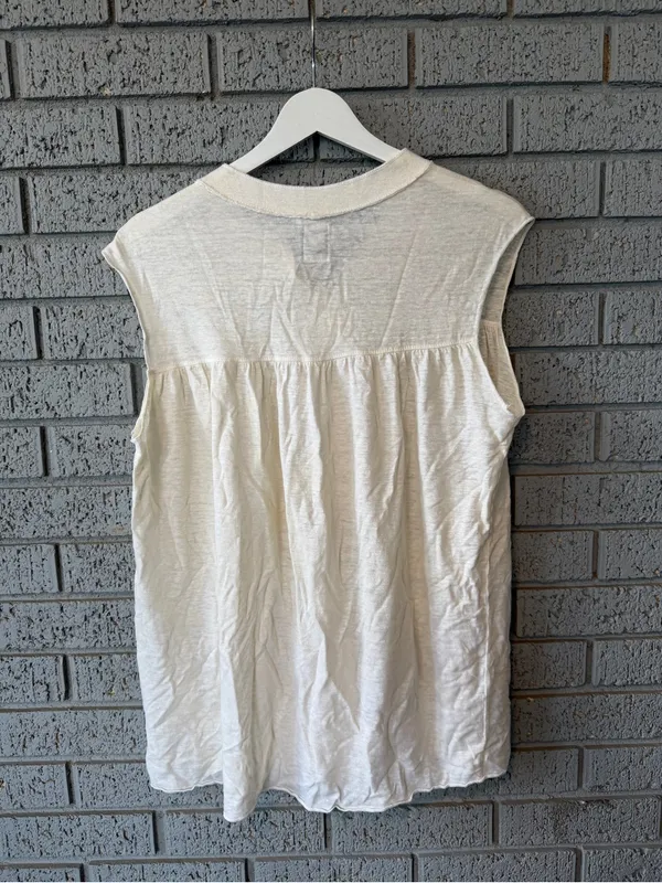 NSF Exposed Seam Sleeveless Henley Size P - Image 3