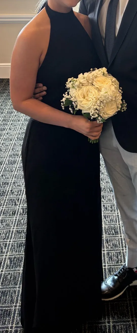 Lulus Black Chiffon Bridesmaid Dress - Image 3