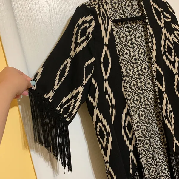 Fringe print cardigan - Image 4