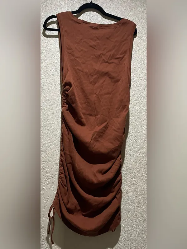 Good American Rush Mini Tank Brown Sleeveless Dress Rushed to Length Size 3X - Image 7