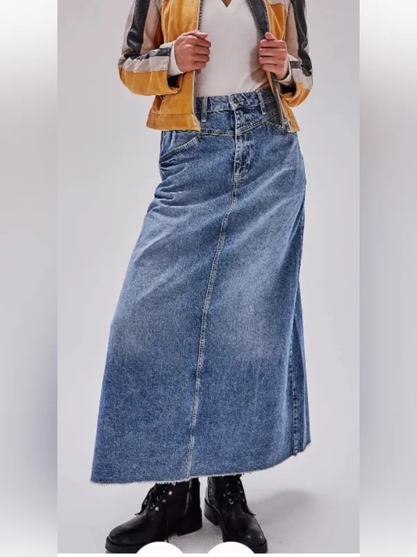 We The Free ( Free people)High-Waist Long Denim Skirt in Blue size 6 - Image 5