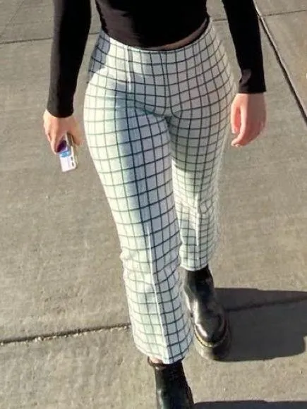 Anthropologie Plaid Kick Flare Cropped Pants - Image 6