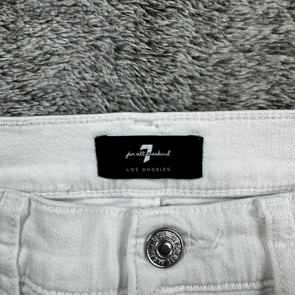 7 For All Mankind Skinny Denim Jeans Women's 26 White - Image 5