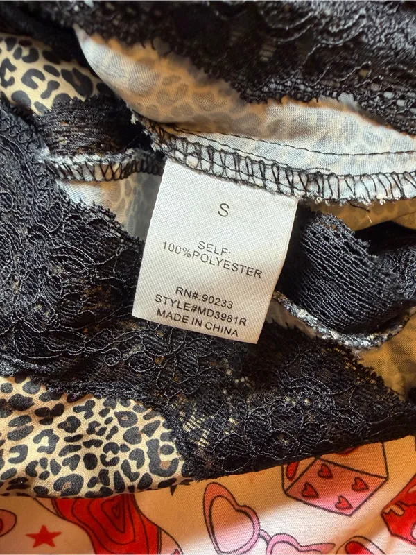 LA Hearts Size Small Lace Trim Leopard Slip Dress Pacsun sleep dress - Image 7
