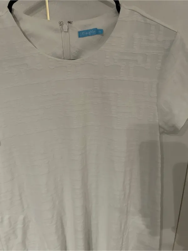 J. McLaughlin White Textured Short-Sleeve Midi Dress - Image 10