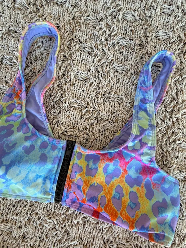 Forever 21 | Blue Rainbow Cheetah Print Bikini Set | L - Image 3