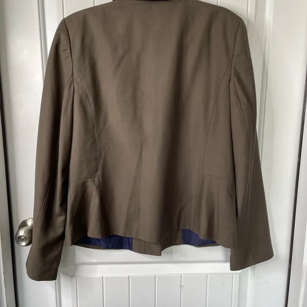 Ann Taylor sage green one button wool‎ blazer jacket size 14 preppy career - Image 4