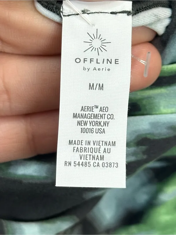 Aerie OFFLINE Real Me 7/8 Hi-Rise Leggings Floral Green Black Size M NWT - Image 9