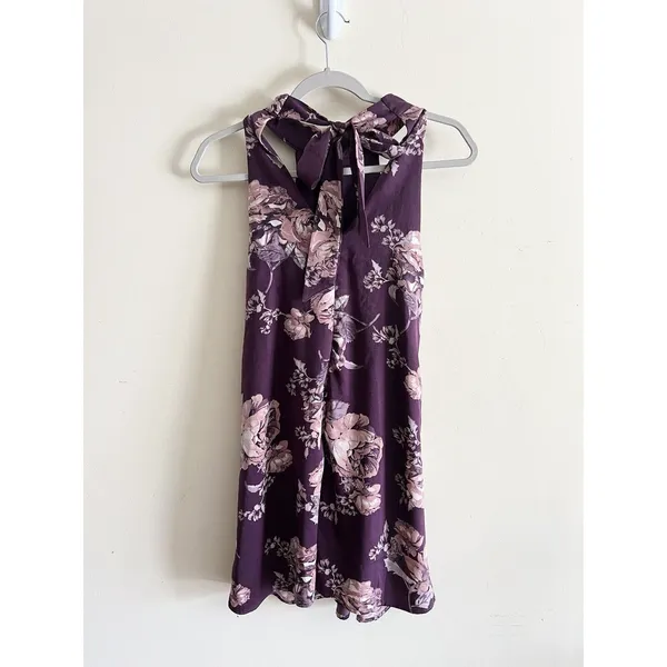 Lulu’s Darling‎ Dearest Blush Purple Plum Floral Print Swing Dress Size XS NWT - Image 5