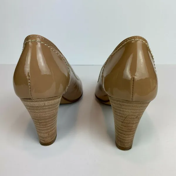 AGL Attilio Giusti Leombruni Pumps 5‎ Nude Patent Leather Heel 35 Italy - Image 3