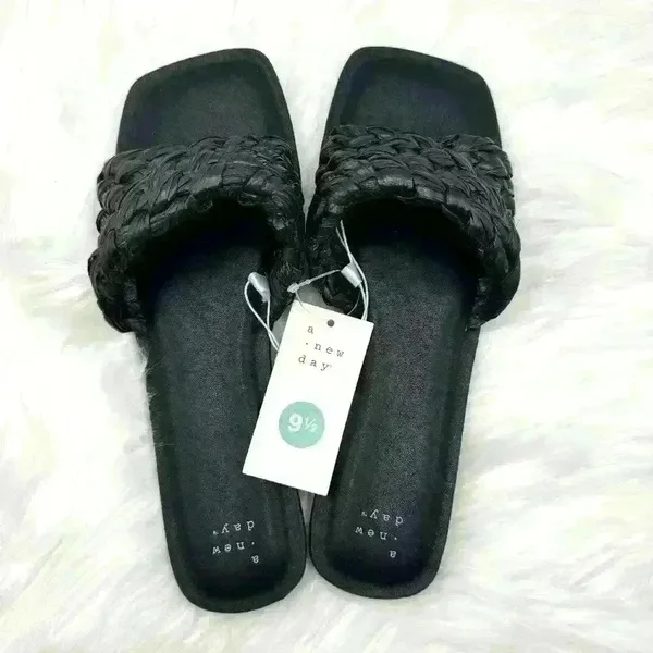 A New Day Nicolette Black Sandals Size 9.5 - Image 3