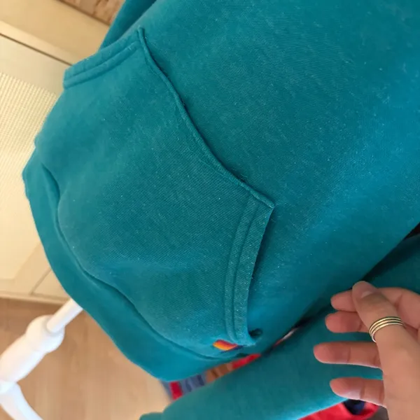 AVIATOR NATION RARE Teal Lightning Bolt Sweatshirt Hoodie ‎ Size Small - Image 6