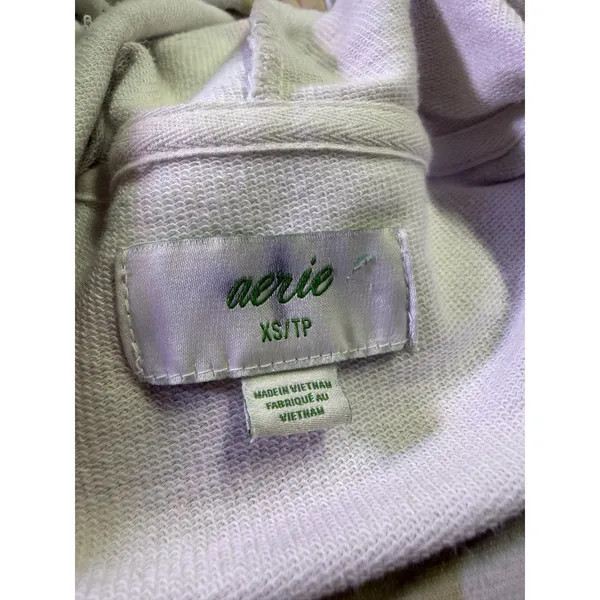 Aerie Camo Hoodie XS 100% Cotton Lounge Athleisure Green Pullover Army D45 - Image 8