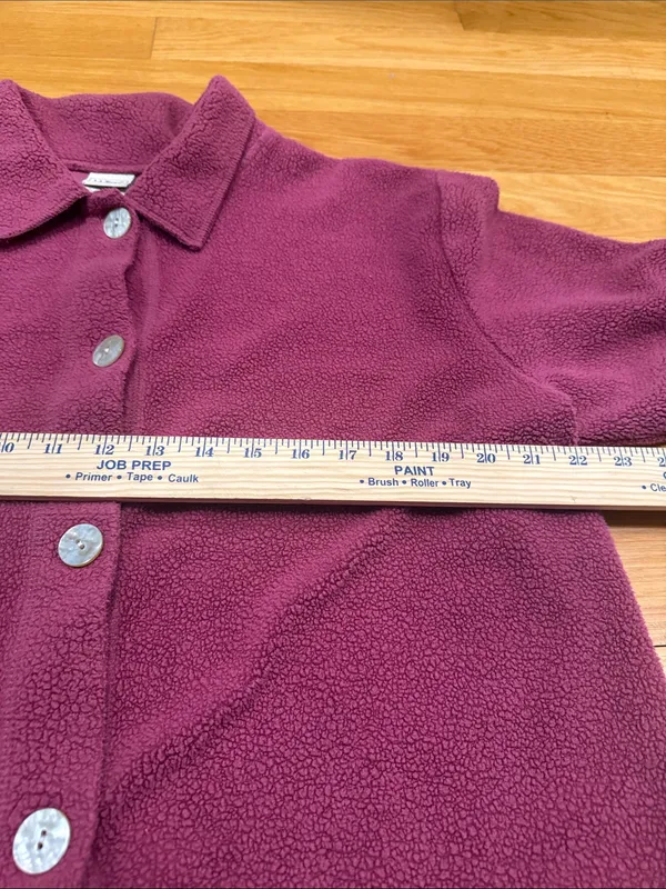 L.L.Bean fleece button down cardigan size large . Pink - Image 4