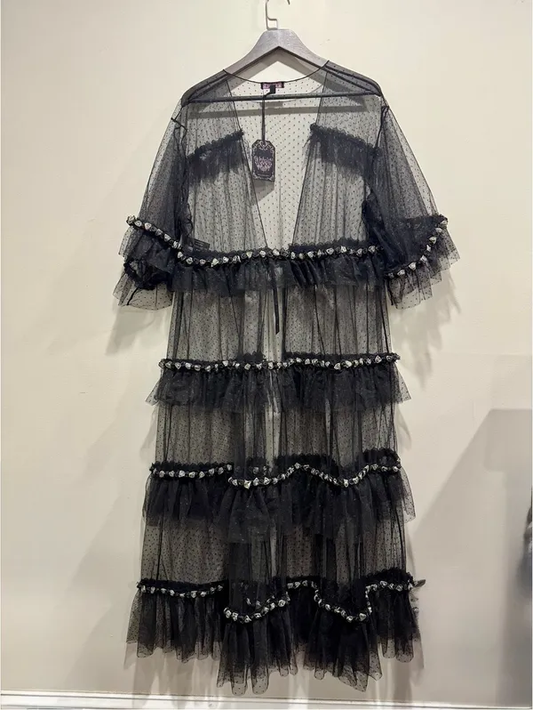 Unholy Dolls Kill Midnight Honeymoon Sheer Gothic Tulle Robe NWT OS - Image 6