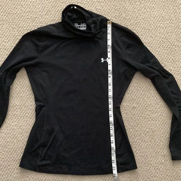 Under Armour Coldgear Fitted Black Turtleneck Long Sleeve Activewear Top Shirt M - Image 5