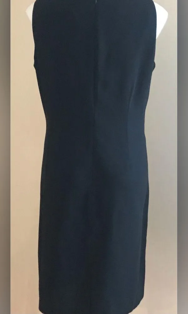 J. Taylor NY Black Sleeveless V Neck Midi Bodycon Business Dress Sz. 14 - Image 6