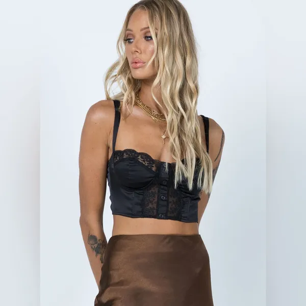 Princess Polly Leonara Top in Black Size 2 - Image 5